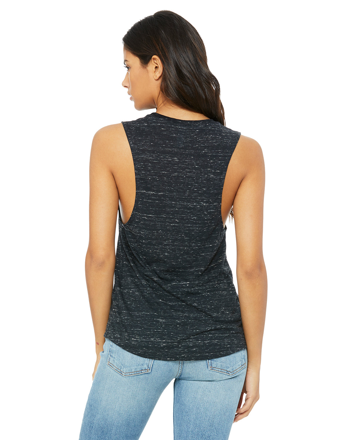 Women's Flowy Scoop Muscle Tank - Black Marble