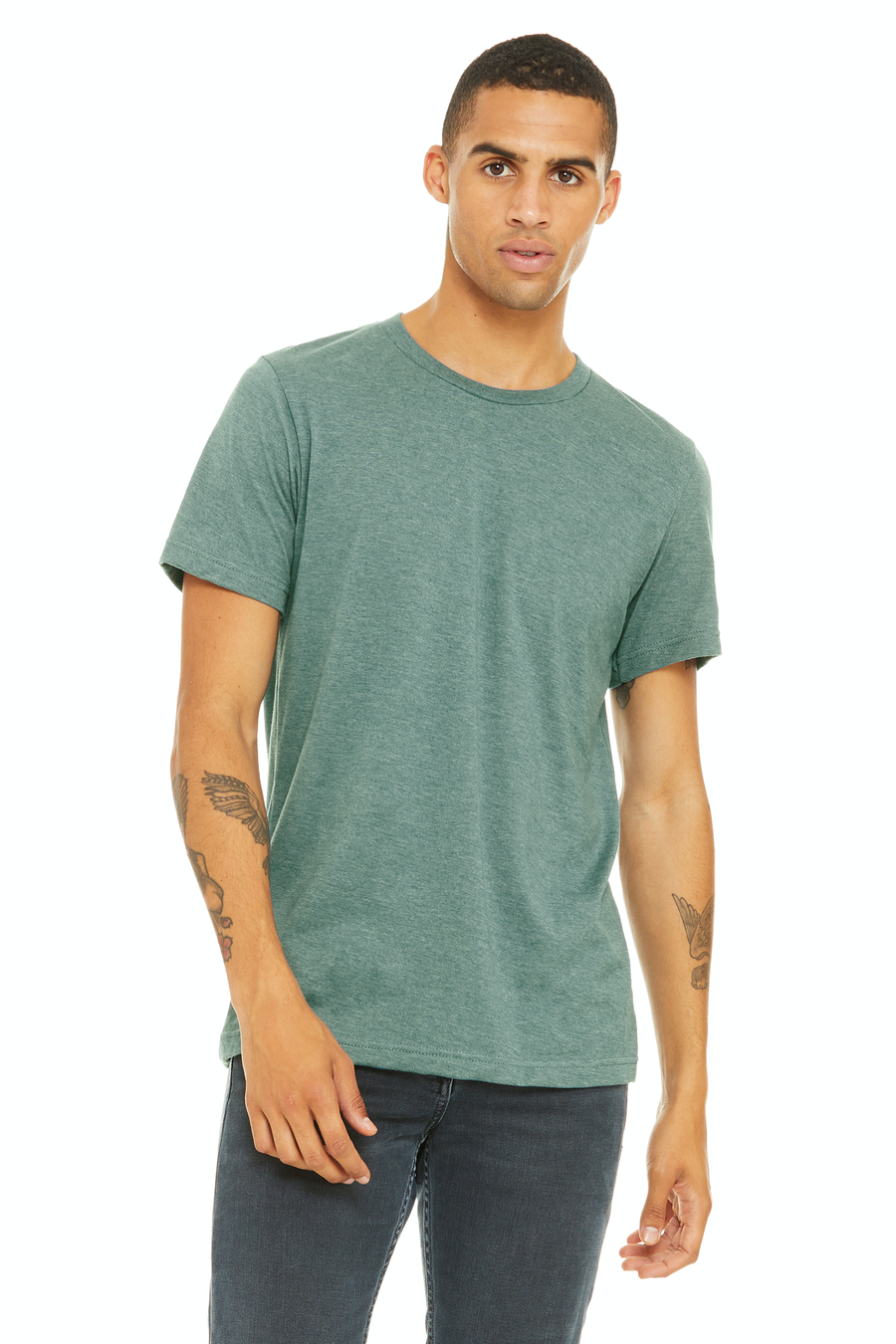 Unisex Heather CVC T-Shirt - Heather Dusty Blue
