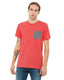 Bella + Canvas 3021 - Men's Jersey Short-Sleeve Pocket T-Shirt - Heather Red / Heather Deep