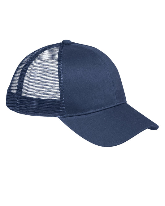 6-Panel Structured Trucker Cap - Navy
