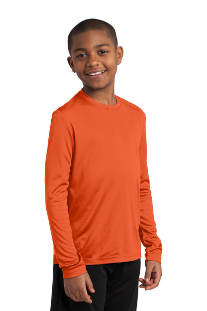 Youth Long Sleeve PosiCharge Competitor Tee - Deep Orange