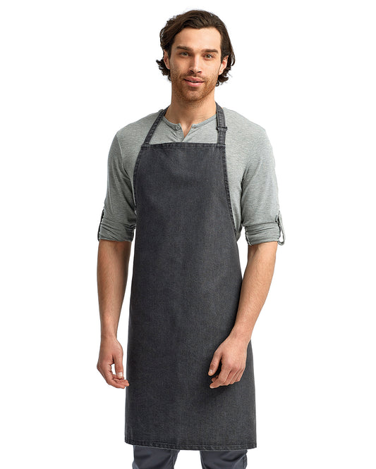 Unisex Recycled Bib Apron - Black Denim