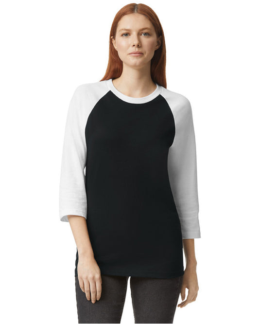Unisex CVC Raglan T-Shirt - Black/White