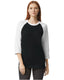 American Apparel 2003CVC - Unisex CVC Raglan T-Shirt - Black/White