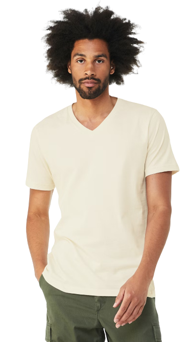 Unisex Jersey Short-Sleeve V-Neck T-Shirt - Natural