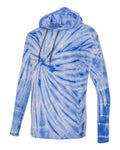 Unisex Tie Dye Hooded Pullover T-Shirt - Royal
