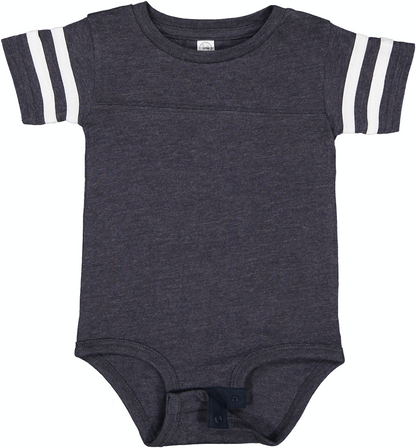 Infant Football Bodysuit - Vintage Navy / Blend White