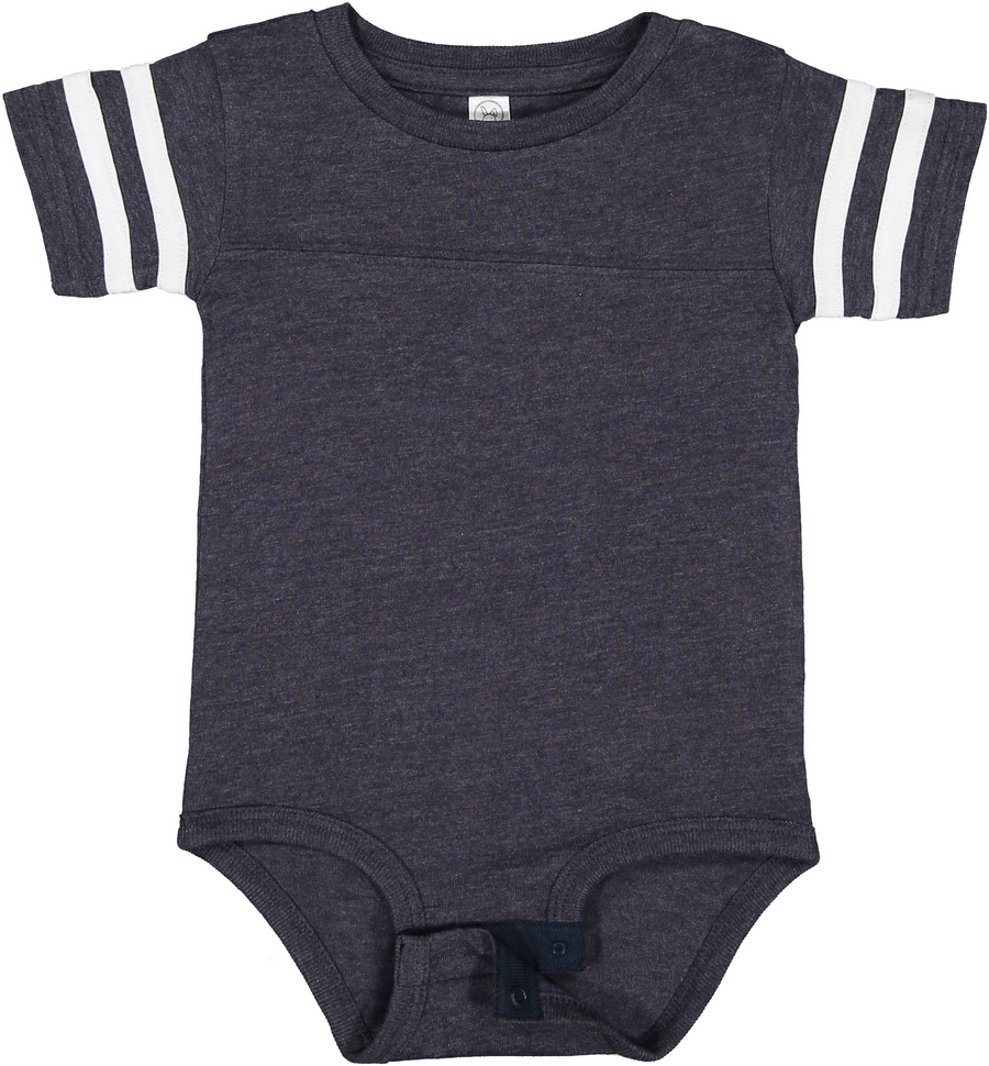 Infant Football Bodysuit - Vintage Navy / Blend White