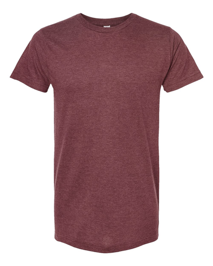 Unisex Fine Jersey Tee - Heather Burgundy