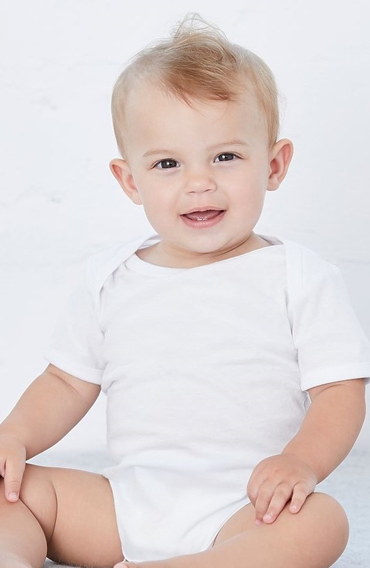 Infant Jersey Short-Sleeve One-Piece - White