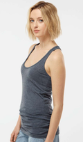 Women's Slim Fit Poly-Rich Racerback Tank - Heather Navy