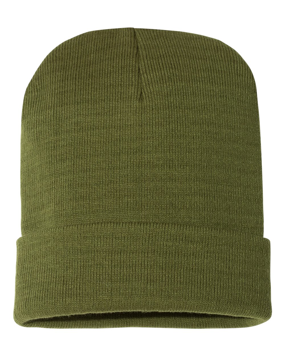 100% Acrylic Knit Cuff Beanie - Olive