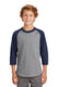 Sport-Tek YT200 - Youth Colorblock Raglan Jersey - Heather / Gray / Navy
