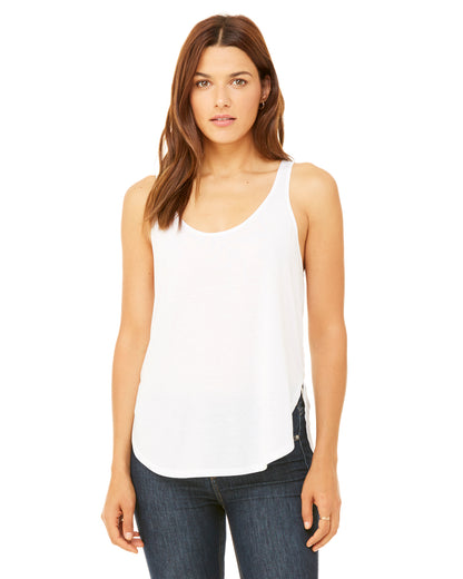 Women's Flowy Side Slit Tank - White