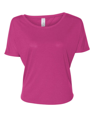 Women's Flowy Open Back Tee - Berry