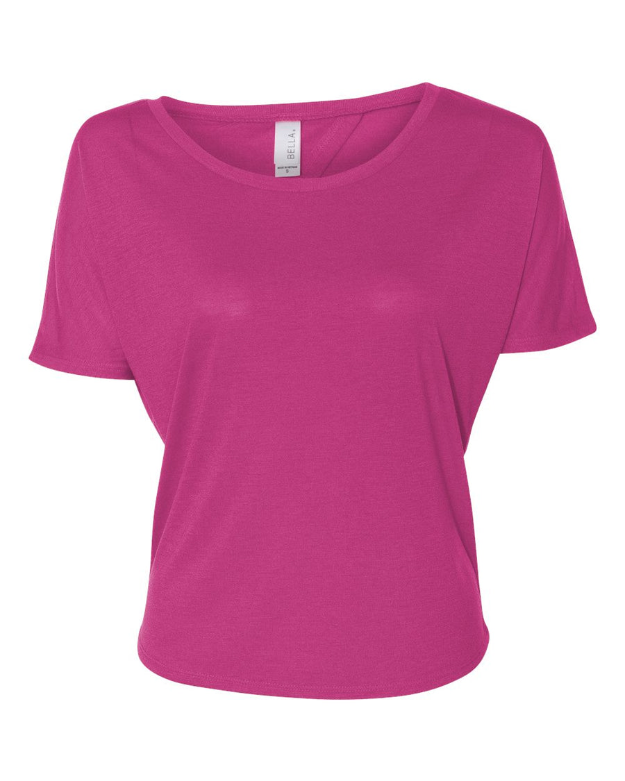 Women's Flowy Open Back Tee - Berry