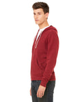 Unisex Triblend Sponge Fleece Full-Zip Hoodie - Cardinal Triblend
