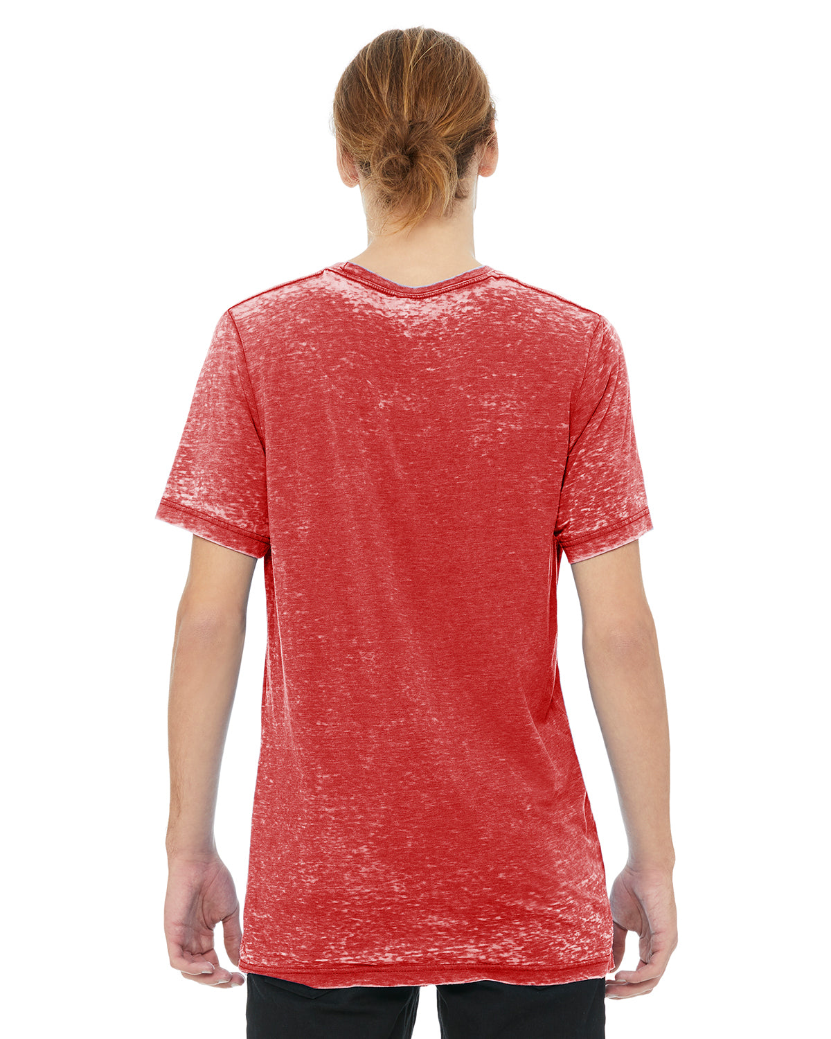 Unisex Poly-Cotton Short-Sleeve T-Shirt - Red Acid Wash