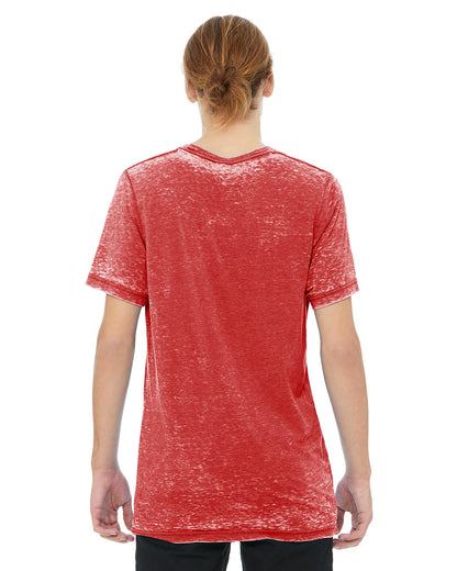 Unisex Poly-Cotton Short-Sleeve T-Shirt - Red Acid Wash
