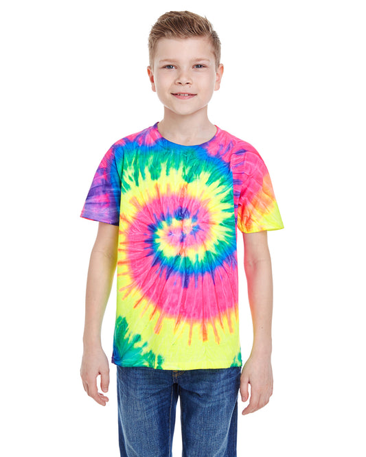 Youth 100% Cotton T-Shirt - Neon Rainbow