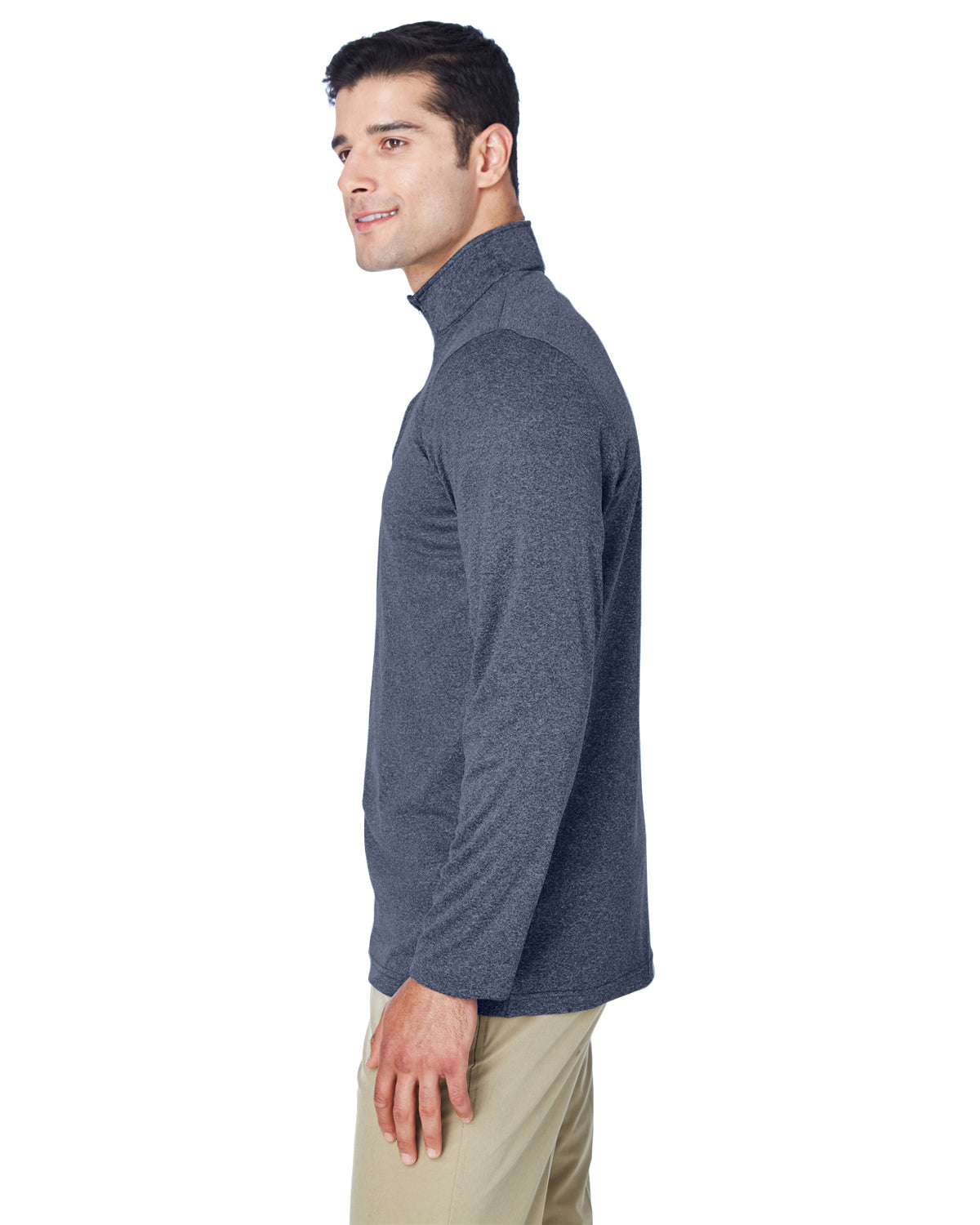 Men's Cool & Dry Heathered Performance Quarter-Zip - Navy Heather