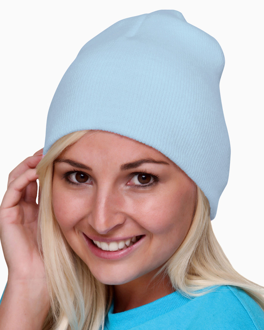 100% Acrylic Beanie - Light Blue