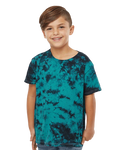 Youth Crystal Tie Dye T-Shirt - Black / Teal