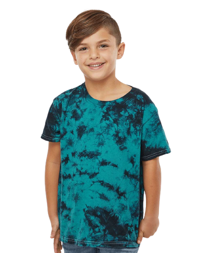 Youth Crystal Tie Dye T-Shirt - Black / Teal
