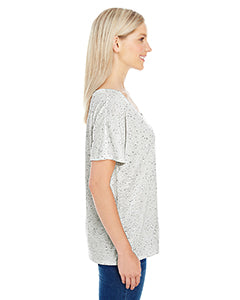 Women's Triblend Fleck Short-Sleeve V-Neck T-Shirt - Cream Fleck