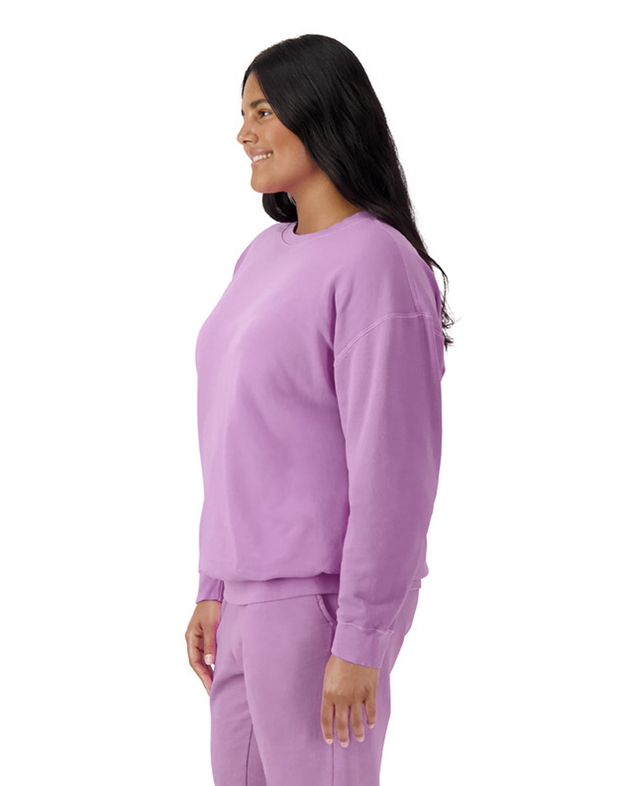 Unisex Lighweight Cotton Crewneck Sweatshirt - Neon Violet