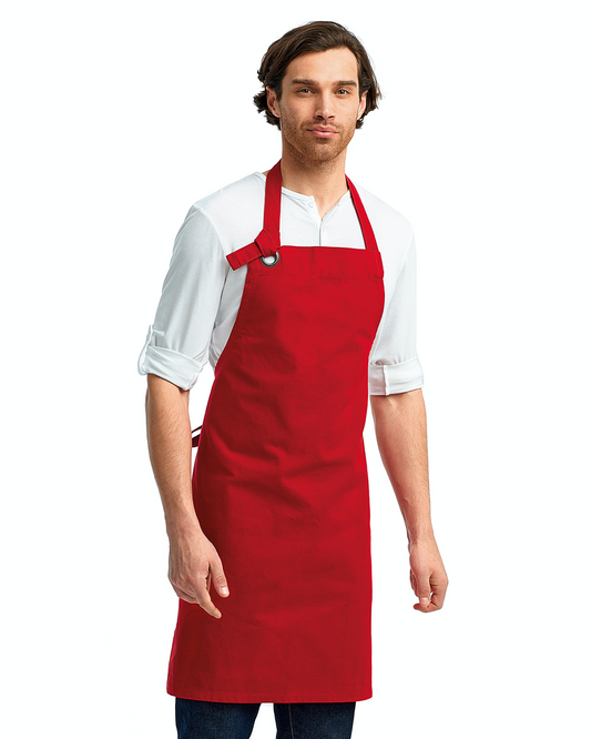 Unisex Calibre Heavy Cotton Canvas Bib Apron - Red