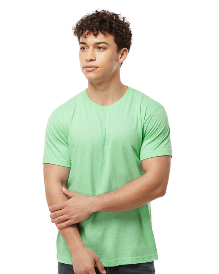 Unisex Fine Jersey Tee - Heather Neo Mint