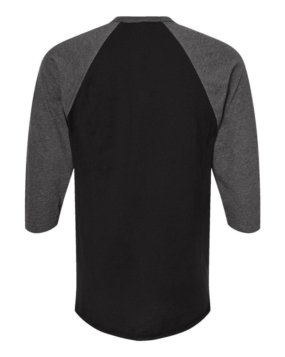 Unisex Fine Jersey Raglan Tee - Black / Heather Charcoal