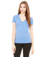 Bella + Canvas 8435 - Women's Triblend Short-Sleeve Deep V-Neck T-Shirt - Athletic Blue Triblend Old