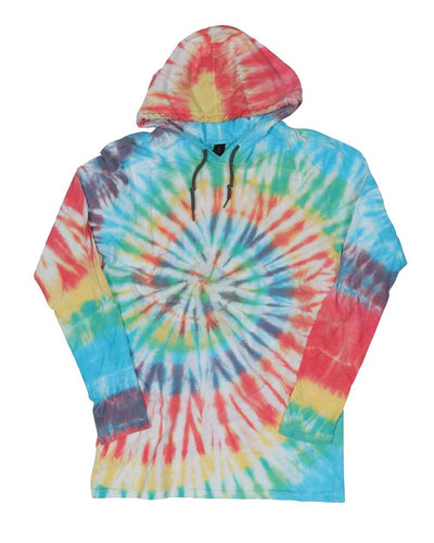 Unisex Tie Dye Hooded Pullover T-Shirt - Prism