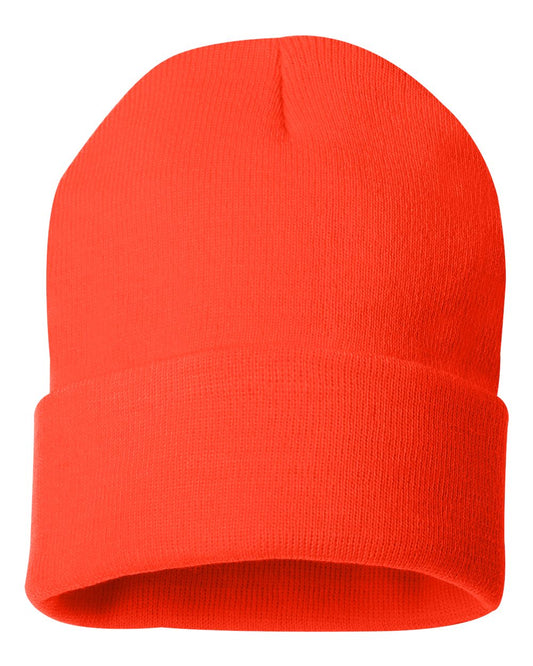 12" Solid Knit Beanie - Blaze Orange
