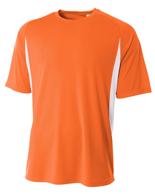 Men's Cooling Performance Color Blocked T-Shirt - Orange / White