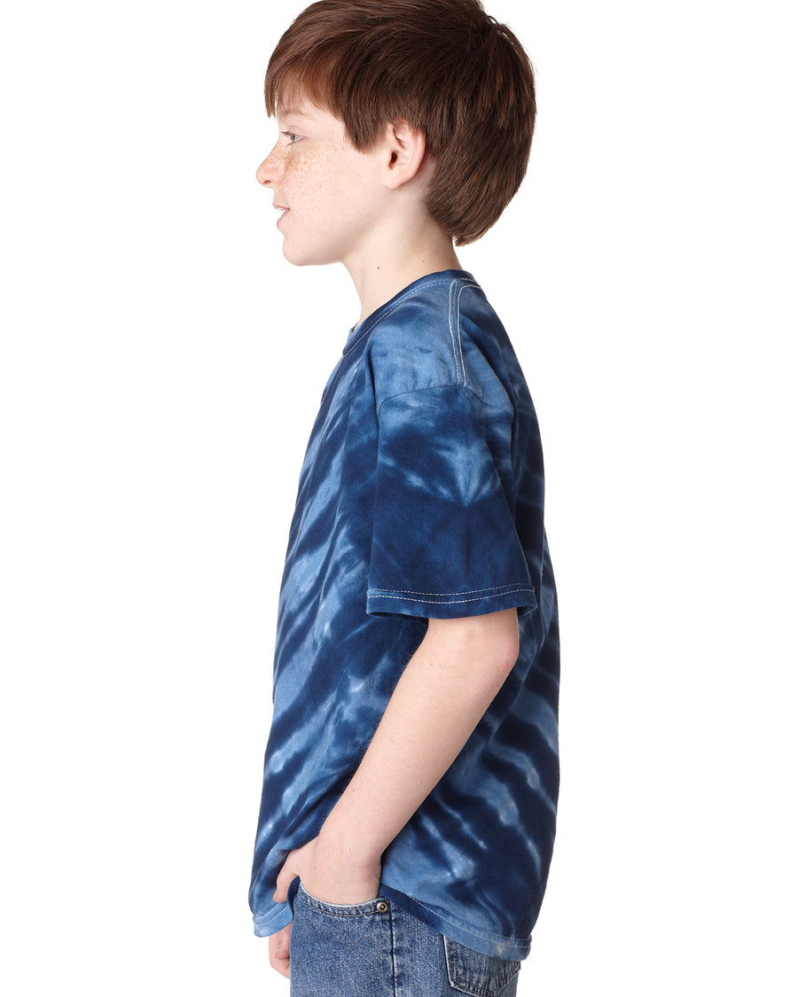 Youth One Color Tiger Stripe T-Shirt - Navy