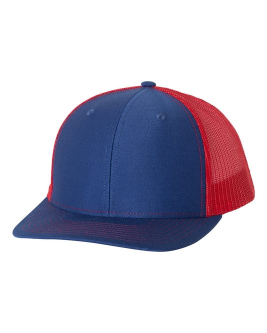 Snapback Trucker Cap - Royal / Red