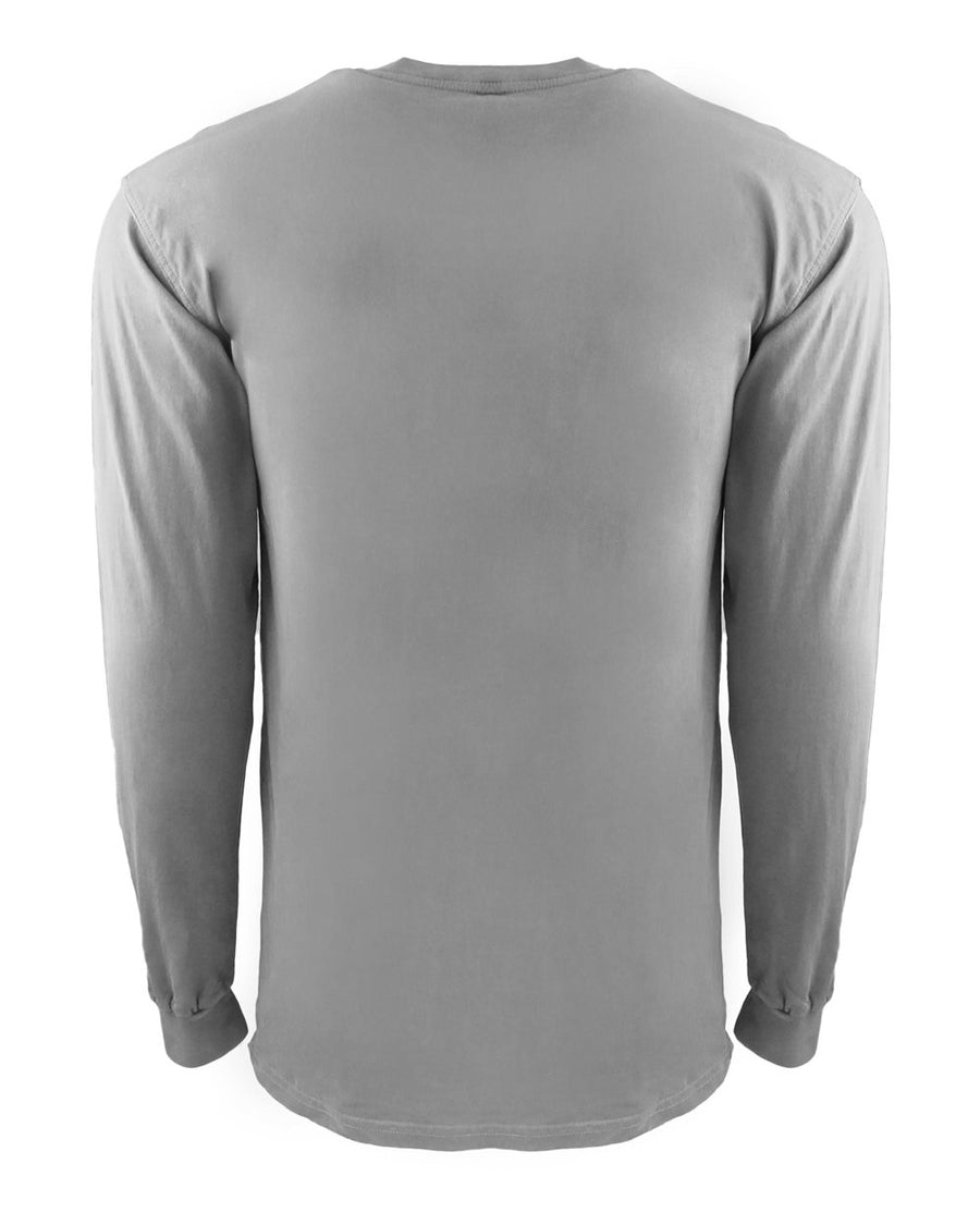 Unisex Inspired Dye Long-Sleeve Crew with Pocket - Lead