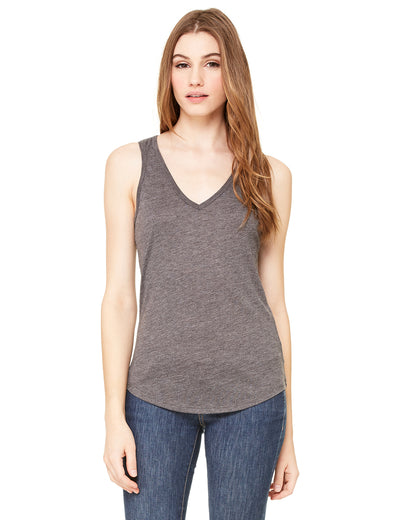 Women's Flowy V-Neck Tank - Heather Dark Gray
