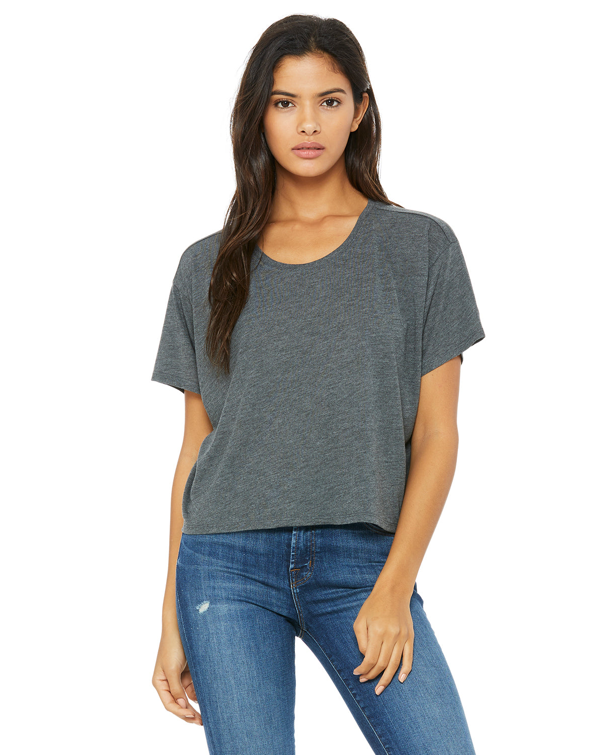 Women's Flowy Boxy T-Shirt - Heather Dark Gray