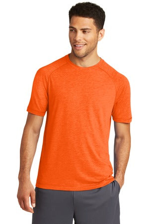 Unisex PosiCharge Tri-Blend Wicking Raglan Tee - Deep Orange Heather