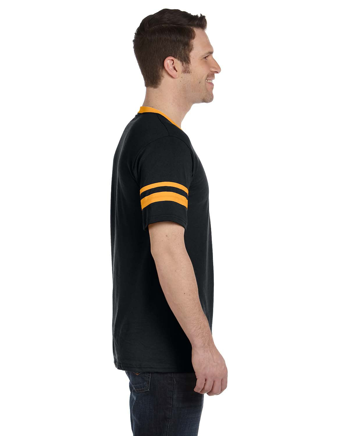 Unisex Sleeve Stripe Jersey - Black / Gold