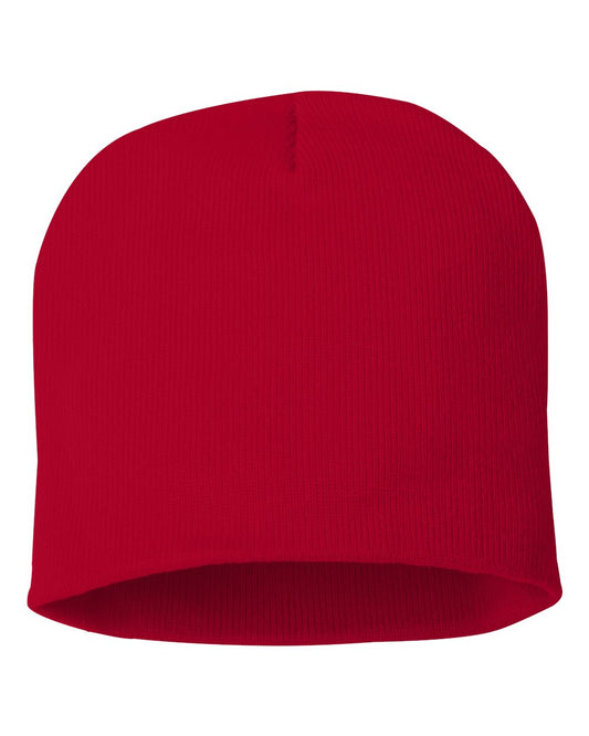 8" Knit Beanie - Red