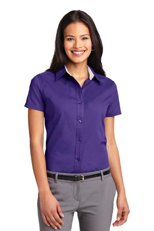 Women's Short Sleeve Easy Care Shirt - Purple