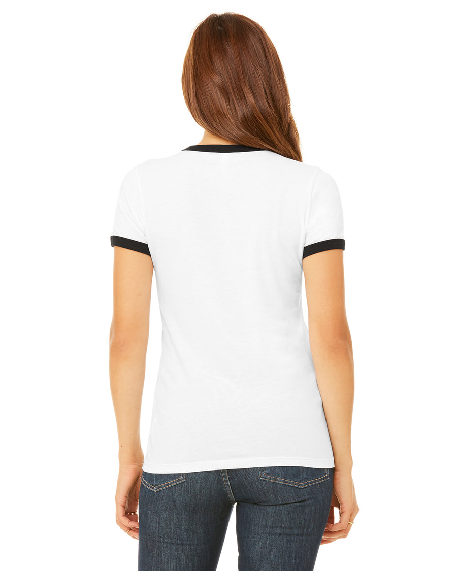 Women's Jersey Short-Sleeve Ringer T-Shirt - White / Black