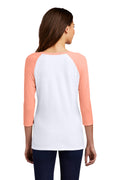 Women's Perfect Tri 3/4-Sleeve Raglan - Heather Dusty Peach / White