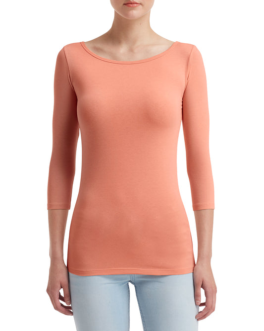 Women's Stretch 3/4 Sleeve T-Shirt - Terracotta