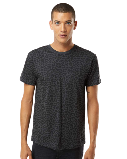 Unisex Fine Jersey T-Shirt - Black Leopard